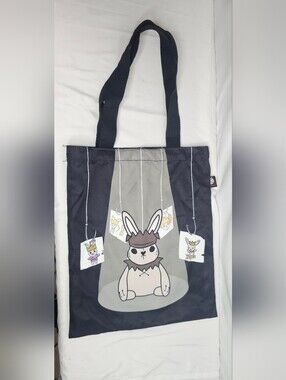 Plushie Dreadfuls Maladaptive Daydreaming Bunny Tote Bag Reusable Shopping Black